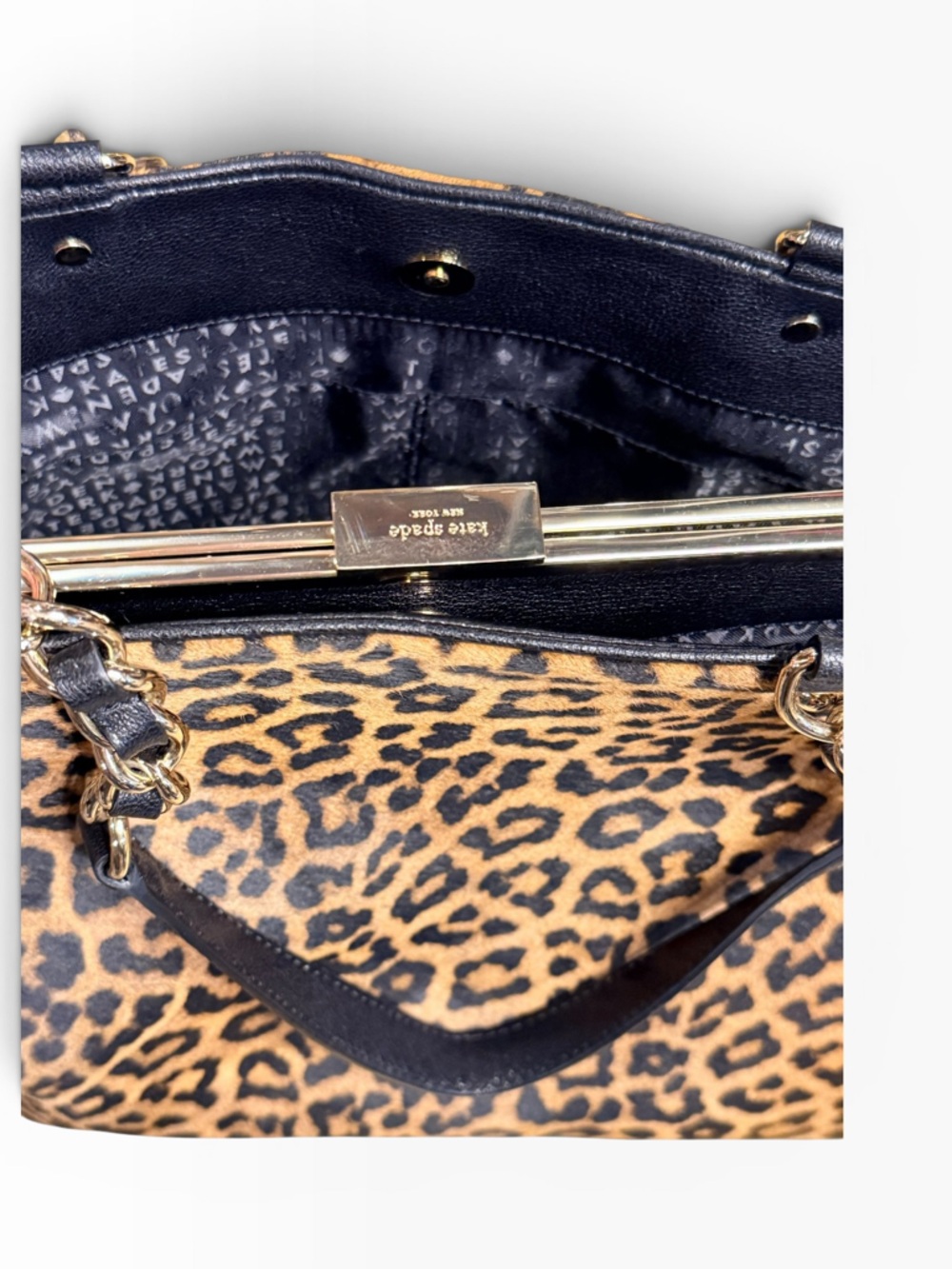 Kate Spade Leopard Print Calf Hair Shoulder Bag - Picture 10 of 16
